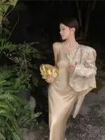 Chic Satin Two-Piece Dress Set - Image 6