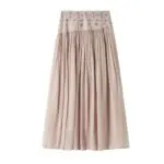 Beaded Rhinestone Beige A-Line Maxi Skirt - Image 7