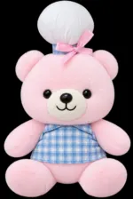 Teddy Bear Plush Toy with Bow & Plaid Dress