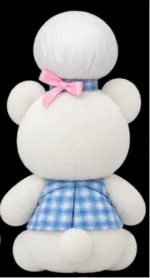 Teddy Bear Plush Toy with Bow & Plaid Dress - Image 5