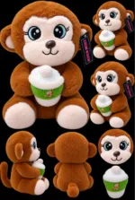 Cute Brown Monkey Plush Toy with Soft Fur - Image 6