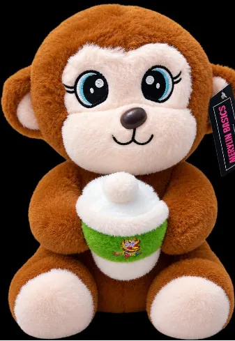 Cute Brown Monkey Plush Toy with Soft Fur
