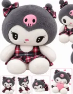 Cute Skull Plaid Dress Plush Toy - Image 2