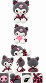 Cute Skull Plaid Dress Plush Toy - Image 5