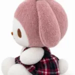 Cute Pink Bunny Plush Toy in Plaid Dress