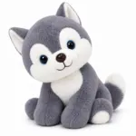 Cute Gray & White Husky Plush Toy