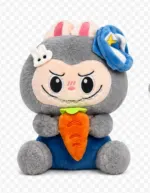 Labubu Plush Toy with Carrot & Blue Outfit
