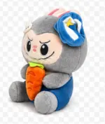 Labubu Plush Toy with Carrot & Blue Outfit - Image 3