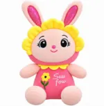 Cute Plush Bunny Flower Doll