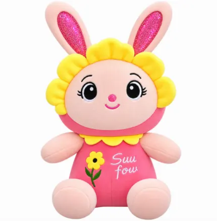 Cute Plush Bunny Flower Doll