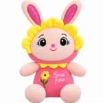 Cute Plush Bunny Flower Doll