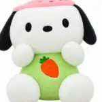 Cute Green Puppy Plush Toy with Carrot