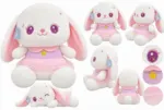 Cute White Bunny Plush Toy with Pink Dress - Image 6
