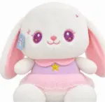 Cute White Bunny Plush Toy with Pink Dress - Image 4