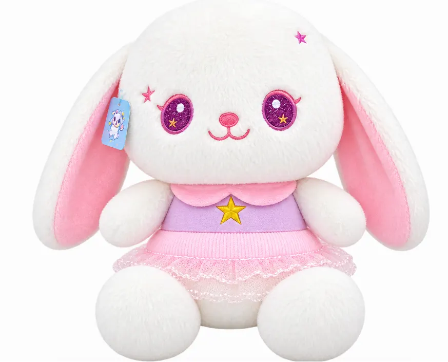 Screenshot 2026-08-16 132810 Cute White Bunny Plush Toy with Pink Dress - Image 1