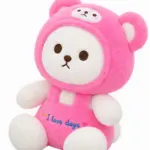 Cute Kawaii Pink & Green Bear Plush Toy