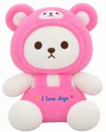 Cute Kawaii Pink & Green Bear Plush Toy - Image 2