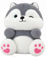 Cute Gray & Orange Fox Plush Toy