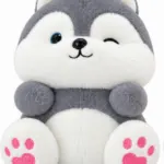 Cute Gray & Orange Fox Plush Toy