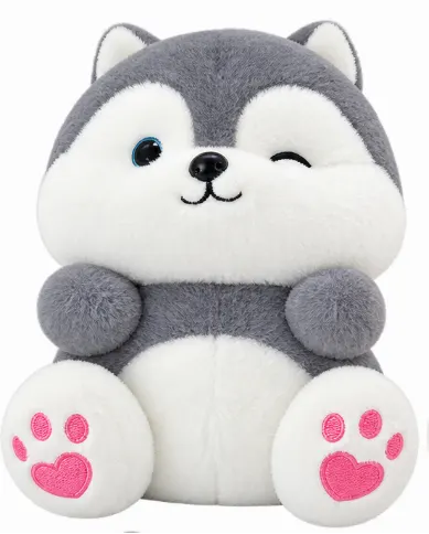 Cute Gray & Orange Fox Plush Toy