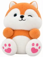Cute Gray & Orange Fox Plush Toy - Image 4