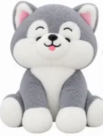 Cute Gray Husky Plush Toy - Image 5