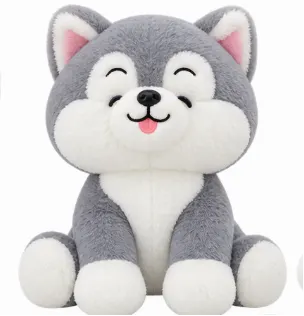 Cute Gray Husky Plush Toy