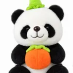 Cute Panda Plush Toy with Pumpkin & Green Party Hat