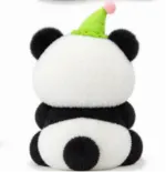 Cute Panda Plush Toy with Pumpkin & Green Party Hat - Image 3