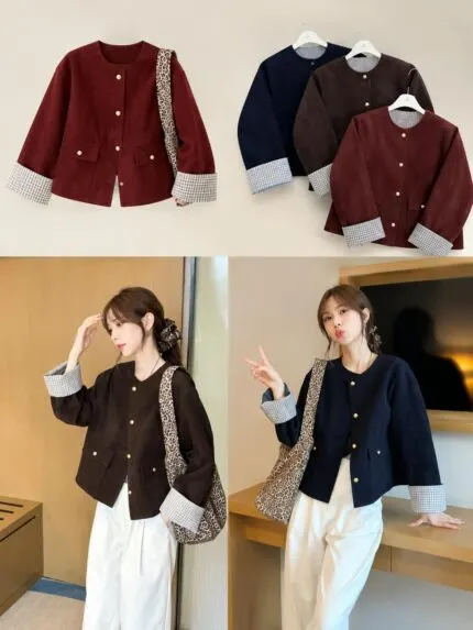 Plaid Corduroy Jacket