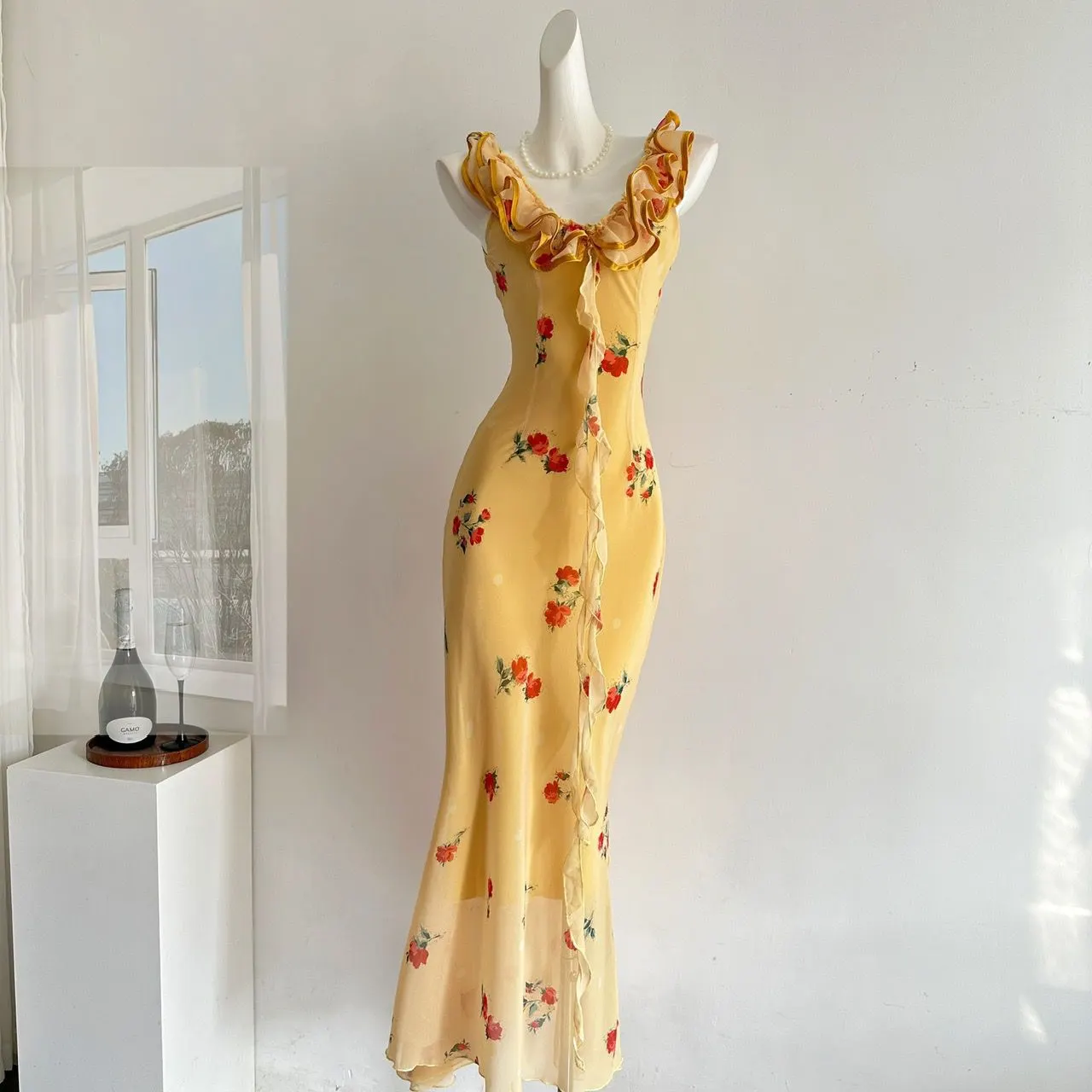 WhatsApp Image 2026-08-29 at 2.21.53 PM (2) French Rose Lace Floral Cami Maxi Dress - Image 1