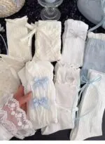 Balletcore Bow Mid-Calf Socks - Image 6