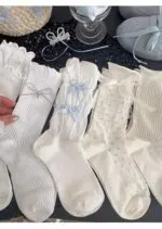 Balletcore Bow Mid-Calf Socks - Image 7