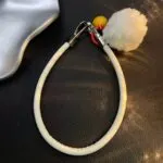 White Fluffy Plush Lanyard Keychain Strap - Image 5