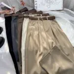 Waist Wide Leg Tailored Trousers - Image 7