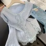 Lace Panel Off-Shoulder Knit Top - Image 10