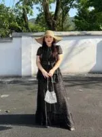Rose Floral Slit Maxi Dress - Image 10