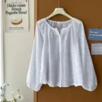 Polka Dot Lightweight Sunscreen Shirt - Image 13