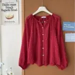 Polka Dot Lightweight Sunscreen Shirt - Image 16