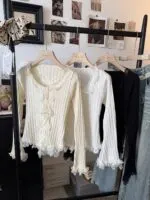 Lace Panel Off-Shoulder Knit Top - Image 2