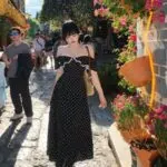Black Polka Dot Short Sleeve Maxi Dress