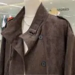 Retro Stand Collar Suede Cropped Jacket - Image 4