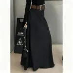 French High-Waist Textured Maxi Skirt - Image 6