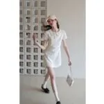 Sweet White Peter Pan Collar Mini Dress - Image 5