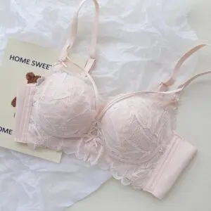 Lace Wireless Push-Up Bra and Panty Set