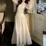 Embroidered Lace Top & A-Line Skirt Set - Image 7