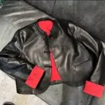 Retro Chinese Style Faux Leather Cropped Jacket - Image 6