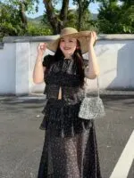 Rose Floral Slit Maxi Dress - Image 9