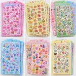 Cute 3D Puffy Stickers – Kawaii Cartoon & Food-Themed Decorative Sticker Sheets