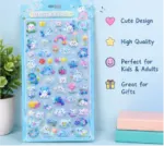 Cute 3D Puffy Stickers – Kawaii Cartoon & Food-Themed Decorative Sticker Sheets - Image 2